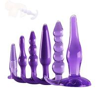A1C- Giocattoli in Silicone Viola da 6 Pezzi, Adatti per Camera da Letto, Bagno e Cucina Ṕlūg Ḁnàli Ḁnàlé Ḅūṱṱ Ṕlūg ḀnâlêŜêx Pîccólo Dilàtâtore Ânâls Dónna Ḁmǎl Ṕļūgs Plây Ṕlūg Ânâlṕlūg Tóy