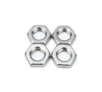 A2-035 304 Stainless Steel M2 M2.5 M3 M4 M5 M6 M8 M10 M12 M14 M16 M20 M24 M30 M33 M36 Hex Hexagon Thin Nut Jam Nut(100pcs M5-0.8)