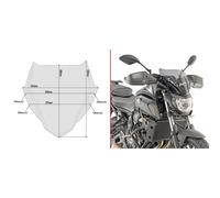 A2140 - Givi Cupolino specifico fumé 28 x 36,5 cm Yamaha MT-07 (2018)