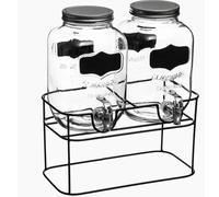 A219057 Set 2 Dispenser 145864 4lt Vetro Con Supporto Metallo