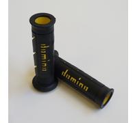A250 COPPIA MANOPOLE DOMINO RACING XM2 SUPER SOFT NERO-GIALLO UNIVERSALI MOTO