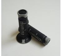 A260 COPPIA MANOPOLE DOMINO BICOLORE NERO-GRIGIO UNIVERSALI PIAGGIO Vespa 50 PK