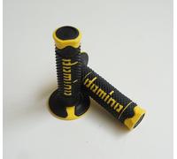 A260 COPPIA MANOPOLE DOMINO NERO-GIALLO UNIVERSALI PIAGGIO Vespa 50 Special