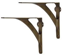 A29 5 7/8 inch Classic staffa per mensola in ottone, finitura in ottone antico, set di 2