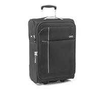 A2B Valigia da cabina leggera da 22" - Piccolo bagaglio con lato morbido con 2 ruote girevoli | Ideale per viaggi, crociere, treni, soggiorni in hotel, vacanze in villa | AB006 (Nero/Grigio chiaro)