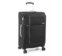 A2B Valigia media leggera da 26" - Bagaglio con lato morbido con 8 ruote girevoli | Ideale per viaggi, crociere, treni, soggiorni in hotel, vacanze in villa | AB006 (Nero/Grigio chiaro)