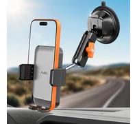 A2C Supporto per auto con doppia ventosa per auto, braccio in metallo anti-vibrazione, con rilascio con una sola mano e rotazione a 360°, per iPhone e la maggior parte degli smartphone, adatto per