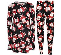 A2Z 4 Bambine Natale Babbo Natale Pinguino Stampa Abito E Set Leggings 7-13 Anni