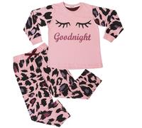A2Z 4 Bambine Pigiama Tradizionale Manica Lunga Leopardo Biancheria da Notte Set