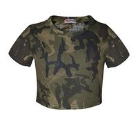 A2Z 4 Bambini Ragazze Top Selfie Camuffamento - A2Z Camo Crop Top Green 11-12