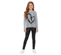 A2Z 4 Kids Bambine T Shirt Leggings Cuore Completo - Heart Set Grey 11-12