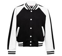 A2Z 4 Kids Bambini Ragazze Ragazzi Baseball Giacca Varsity - B.B Plain Jacket 002 Black 11-12, Nero Nuovo