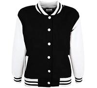 A2Z 4 Kids Bambini Ragazze Ragazzi Baseball Giacca Varsity - B.B Plain Jacket Black 9-10