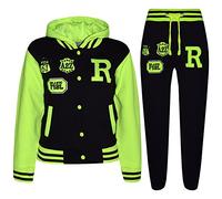 A2Z 4 Kids Bambini Ragazze Ragazzi Baseball Tuta - T.S Baseball FOX Black & N. Green 3-4