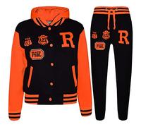 A2Z 4 Kids Bambini Ragazze Ragazzi Baseball Tuta - T.S Baseball FOX Black & N. Orange 11-12
