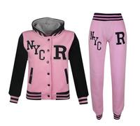 A2Z 4 Kids Bambini Ragazze Ragazzi Baseball Tuta - T.S Baseball NYC Baby Pink 13