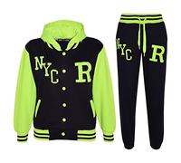 A2Z 4 Kids Bambini Ragazze Ragazzi Baseball Tuta - T.S Baseball NYC Black & N. Green 2-3