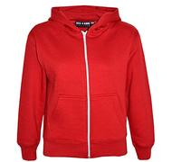 A2Z 4 Kids Bambini Ragazze Ragazzi Plain Vello - Hoodie Plain Red 9-10 Years