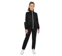 A2Z 4 Kids® Bambini Ragazze Ragazzi Unisex Tuta Pannelli Vello con Cerniera - T.S Plain 112 Black White 11-12