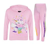 A2Z 4 Kids Bambini Ragazze Tute Progettista Dabbing - Unicorn Hooded Set 228 Baby Pink 11-12