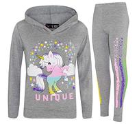 A2Z 4 Kids Bambini Ragazze Tute Progettista Dabbing - Unicorn Hooded Set 228 Grey 9-10