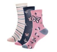 A2Z 4 Kids Calzini in bambù per ragazze, confezione da 3, morbidi e traspiranti, per scuola e uso quotidiano, Farfalla, 7-10 Years