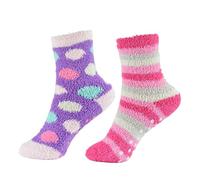 A2Z 4 Kids Calzini super morbidi e soffici per ragazze, con antiscivolo antiscivolo, caldi e comodi, per la casa e per dormire, comodi per bambini, Confezione da 2 B, 11-14 Years