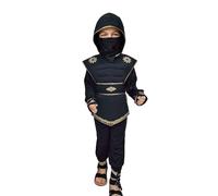 A2Z 4 Kids Costume da ninja per bambini e bambine, costume da guerriero nero per karate, 3-5