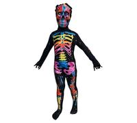 A2Z 4 Kids Costume da scheletro neon per bambini e bambine, per Halloween, costume da scheletro neon 12-14