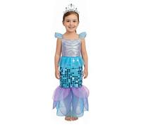 A2Z 4 Kids Costume da sirena da bambina, per Halloween, con corona e paillettes scintillanti, 3-5