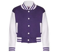 A2Z 4 Kids Giacca da baseball a contrasto Stile universitario Cappotto B.B Colletto - B.B Plain Jacket Purple 5-6