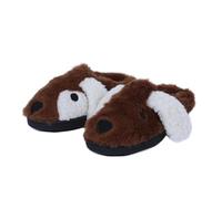 A2Z 4 Kids Graziose pantofole 3D a forma di animale per cani, in morbido peluche, calde, per interni, con suola antiscivolo, comode scarpe invernali per ragazzi e ragazze, motivo cucciolo marrone