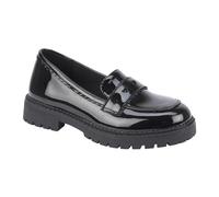A2Z 4 Kids Mocassini da scuola in vernice per ragazze, colore nero, con bordo a forma di cuore, suola spessa, eleganti, formali, confortevoli, durevoli, per il rientro a scuola, taglie da 10 a 3