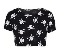 A2Z 4 Kids Ragazze Maniche Corte Top con Teschio Costume Halloween 7-13 Anni