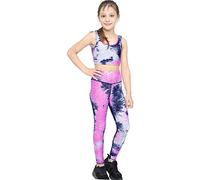 A2Z 4 Kids Ragazze Nido d'ape Ghette Raccolto Superiore - Yoga Set Pink 13
