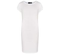 A2Z 4 Kids Ragazze Plain vestibilità Aderente Elasticizzato Bodycon - New Midi Dress White 9-10