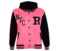 A2Z 4 Kids Ragazze Ragazzi B.B Hooded R Moda NYC Giacca - B.B Jacket New Nyc Neon Pink 9-10