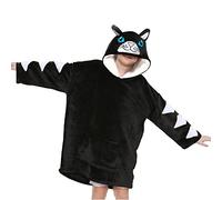 A2Z 4 Kids Ragazze Ragazzi Oversize Cappuccioc Animale - Snuggle 957 Cat Black Kids 3-6