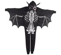A2Z 4 Kids Ragazze Ragazzi Pipistrello Viso Dettaglio Halloween Tutina Incantevole Pipistrello - Bat Onesie 933 Black._6-8