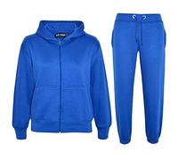 A2Z 4 Kids Ragazze Ragazzi Solido Tuta Felpa Con Cappuccio Con Joggers - T.S Plain Royal 7-8