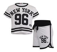 A2Z 4 Kids Ragazze Shorts Set New York 96 Trendy - Shorts Set 489 White 11-12