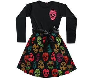 A2Z 4 Kids Ragazze Skater Multicolore Teschi Pannelli Halloween Party Abito 5-13