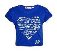 A2Z 4 Kids Ragazze Top Bambini Amore - New Crop Top Love Royal 11-12