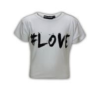 A2Z 4 Kids Ragazze Top Bambini Amore Stylish Moda - Love Crop Top White 13