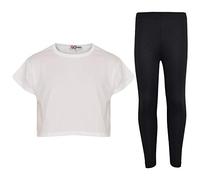 A2Z 4 Kids® Ragazze Top Bambini Plain - New Crop Top Plain Leg Red 9-10