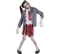 A2Z 4 Kids Ragazze Top Bambini Zombie Risvolto Collare Camicia Top & Pantaloni Set - Zombie Girls Set 342 Grey._9-11