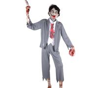 A2Z 4 Kids Ragazzi Top Bambini Zombie Risvolto Collare Camicia Top & Pantaloni Set - Zombie Boys Set 342 Grey._9-11