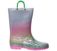 A2Z 4 Kids Stivali da pioggia per ragazze, antiscivolo, impermeabili, in PVC, con manici per il trasporto, scarpe da neve, galosce design galassia leggero, stivali Wellington per tutti i giorni