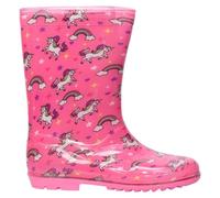 A2Z 4 Kids Stivali da pioggia per ragazze, antiscivolo, impermeabili, in PVC, scarpe da neve con galosce e unicorno, leggeri, perfetti per tutti i giorni, rosa, 27 EU