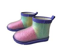 A2Z 4 Kids Stivali da pioggia per ragazze, foderati in caldo, in PVC, impermeabili, con suola antiscivolo, fodera in pile, per l'inverno, all'aperto e la scuola, taglie 10K-2,5, Sfumatura, 30 EU